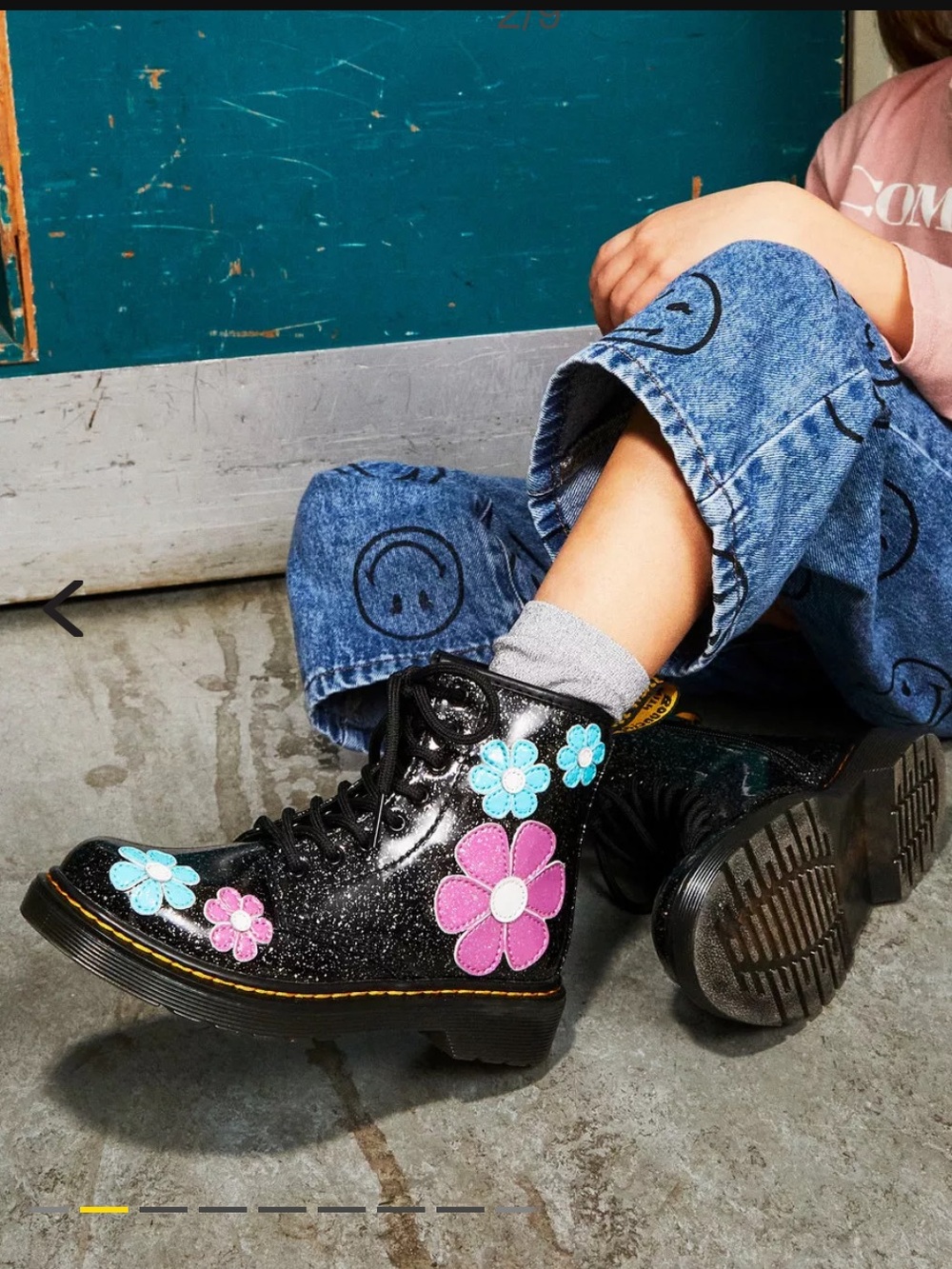 Dr Martens Girls Airwair 1460 junior Cosmic Glitter boots Sz 4